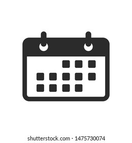 Calendar icon template color editable. Calendar symbol vector sign isolated on white background.