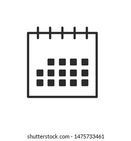 Calendar icon template color editable. Calendar symbol vector sign isolated on white background.