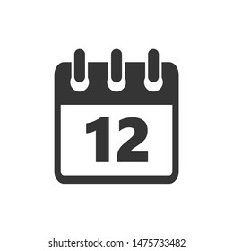Calendar icon template color editable. Calendar symbol vector sign isolated on white background.