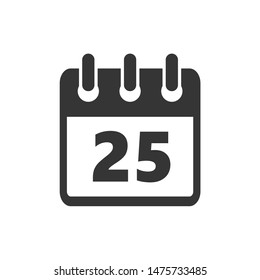 Calendar icon template color editable. Calendar symbol vector sign isolated on white background.