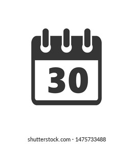 Calendar icon template color editable. Calendar symbol vector sign isolated on white background.