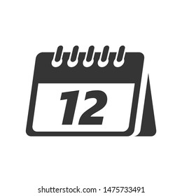 Calendar icon template color editable. Calendar symbol vector sign isolated on white background.