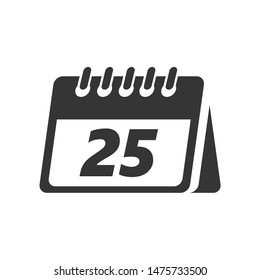 Calendar icon template color editable. Calendar symbol vector sign isolated on white background.
