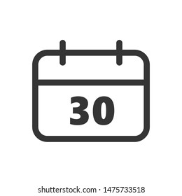 Calendar icon template color editable. Calendar symbol vector sign isolated on white background.