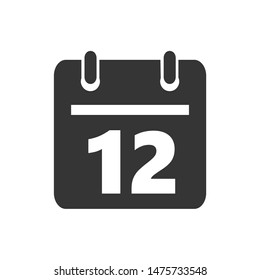 Calendar icon template color editable. Calendar symbol vector sign isolated on white background.