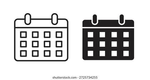 Calendar icon for template. Icon vector graphic set