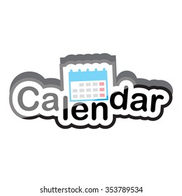 calendar icon text design on white background isolate vector illustration eps 10