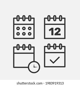 Calendar icon that specifies the date of appointment.  - Vector.
