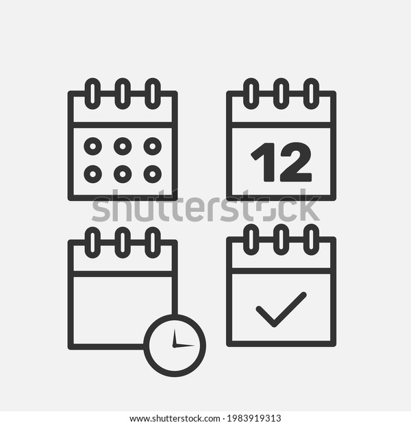 Calendar icon that specifies the date of\
appointment.  -\
Vector.