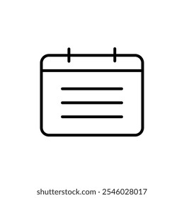 Calendar icon Thin line art isolated