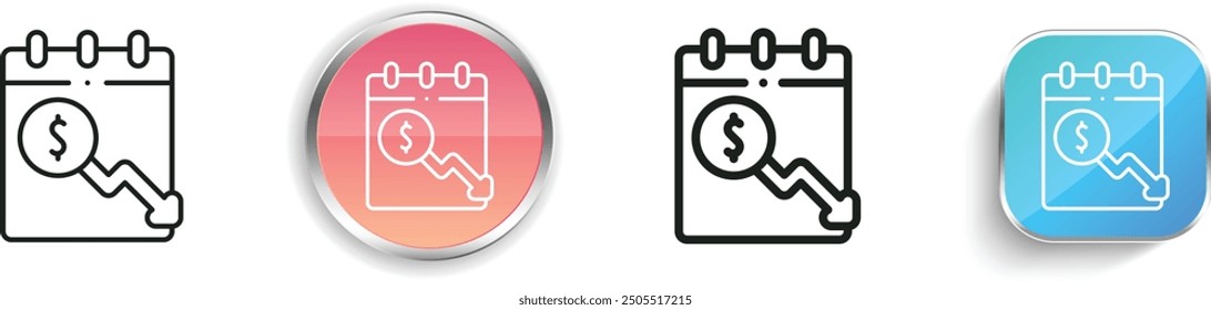 calendar icon. Thin Linear, Regular and Button Style Design Isolated On White Background