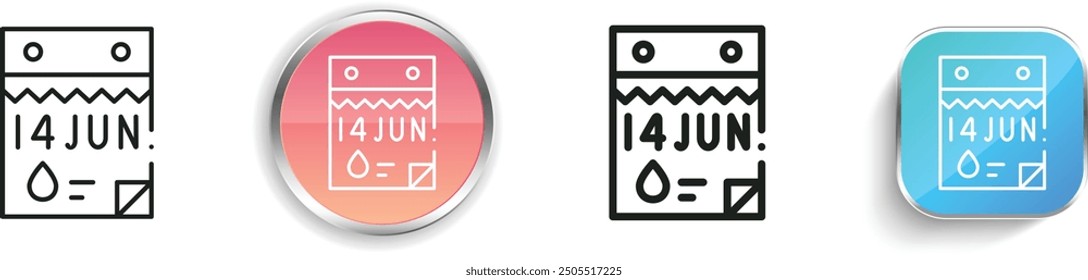 calendar icon. Thin Linear, Regular and Button Style Design Isolated On White Background