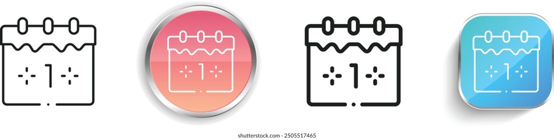 calendar icon. Thin Linear, Regular and Button Style Design Isolated On White Background