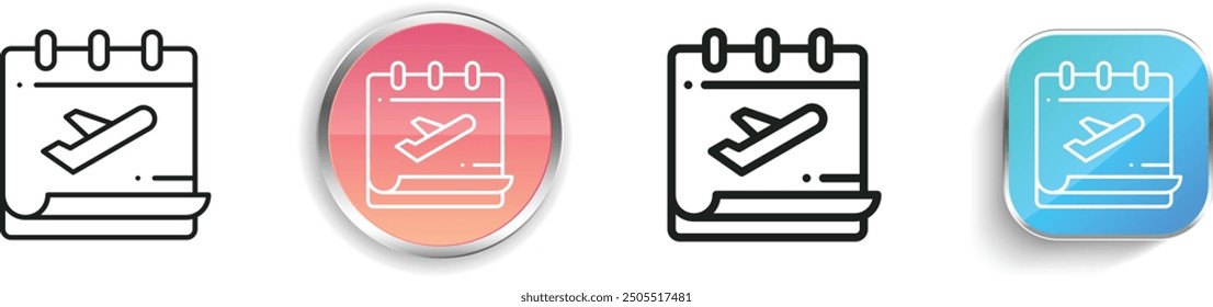 calendar icon. Thin Linear, Regular and Button Style Design Isolated On White Background