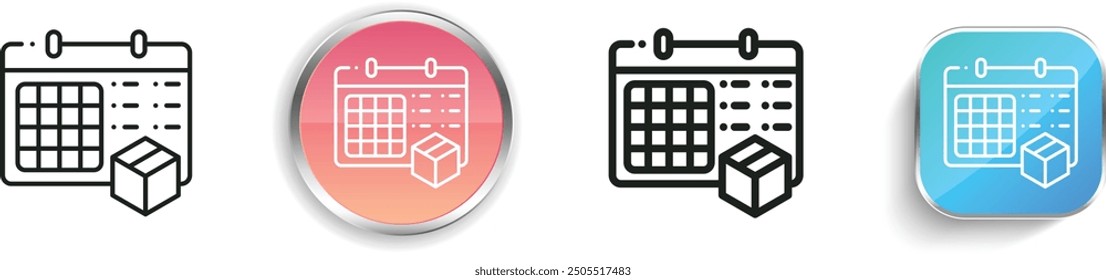calendar icon. Thin Linear, Regular and Button Style Design Isolated On White Background
