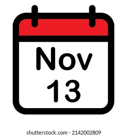 Kalendersymbol mit dreizehntem November, Vektorgrafik