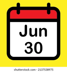 Kalendersymbol 30. Juni, Vektorgrafik