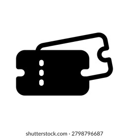 A calendar icon with a ticket on a white background for event planning