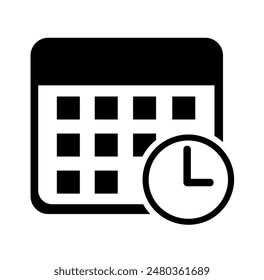 Icono de Calendario. Hora y fecha. Icono de Programación.