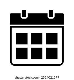 Icono de calendario. Hora y fecha. Icono de programación.