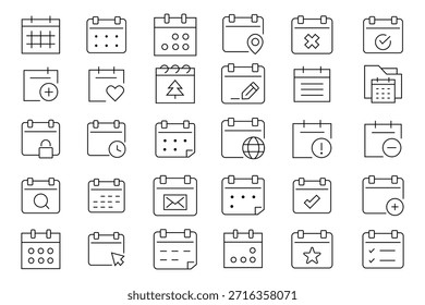 calendar icon. Time schedule, appointment, time management, event, date, deadline, time management, business hours and more. Calendar Customization for Business Planning. Editable stroke.