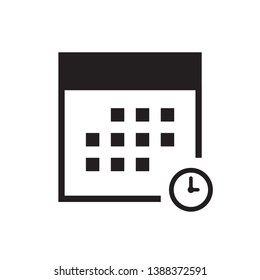 calendar icon with time sign, vector, eps 10
