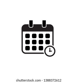 calendar icon with time sign, vector, eps 10