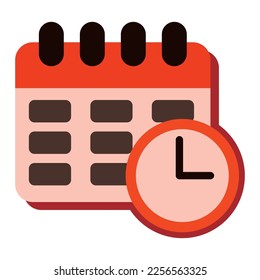 calendar icon and time icon vector illustration