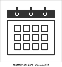 Calendar icon. Transparent background. EPS 10