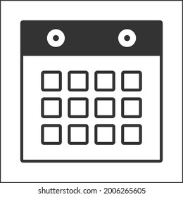 Calendar icon. Transparent background. EPS 10