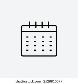 Calendar icon in tree different line stroke sizes.