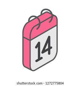 calendar icon in trendy flat design 