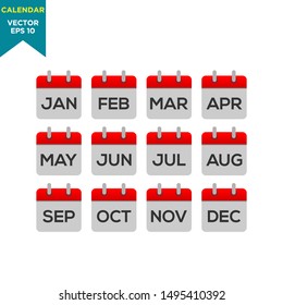 calendar icon in trendy flat design