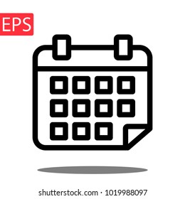 Calendar Icon in trendy flat style isolated on grey background. Calendar symbol for your web site design, logo, app,Vector illustration