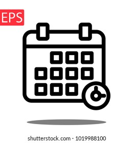 Calendar Icon in trendy flat style isolated on grey background. Calendar symbol for your web site design, logo, app,Vector illustration