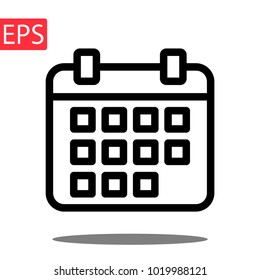 Calendar Icon in trendy flat style isolated on grey background. Calendar symbol for your web site design, logo, app,Vector illustration