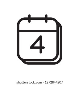 calendar icon in trendy flat style 