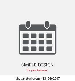 Calendar icon in trendy flat style . A symbol for your web site design, logo, app, UI. Vector illustration