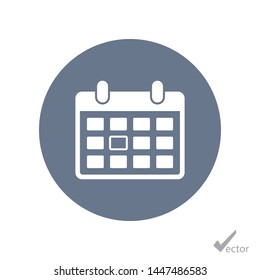A calendar icon in trendy flat style . A sign of the calender for web site design, logo, app, UI. The symbol of a calendar. Vector illustration.