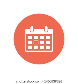 A calendar icon in trendy flat style . A sign of the calender for web site design, logo, app, UI. The symbol of a calendar. Vector illustration.