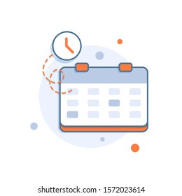 A calendar icon in trendy flat style . A sign of the calender for web site design