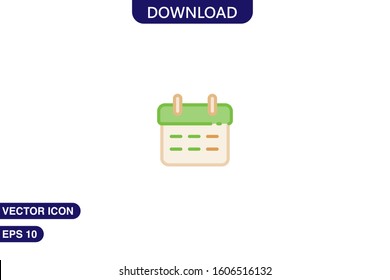 Calendar icon in trendy flat style isolated on white background vector illustration