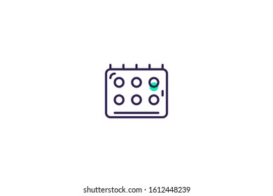 Calendar icon in trendy flat style isolated on white background vector illustration