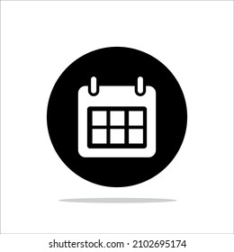 calendar icon. in trendy flat style on black background. , logo, application, UI of your website. Vector illustration, EPS10.