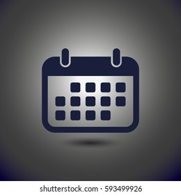 Calendar Icon in trendy flat style isolated on grey background.