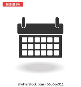 Calendar icon in trendy flat style isolated on white background. 