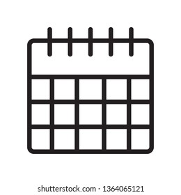 Calendar icon in trendy outline style design. Vector graphic illustration. Calendar icon for website design, logo, app, and ui. Editable vector stroke. Pixel perfect. EPS 10.