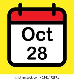 Kalendersymbol am achtundzwanzigsten Oktober, Vektorgrafik