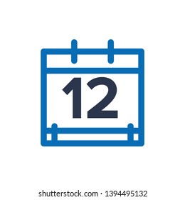 Calendar Icon Two color version on white background 