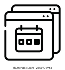 A calendar icon typically used in modals or pop-ups for date selection or event scheduling.
